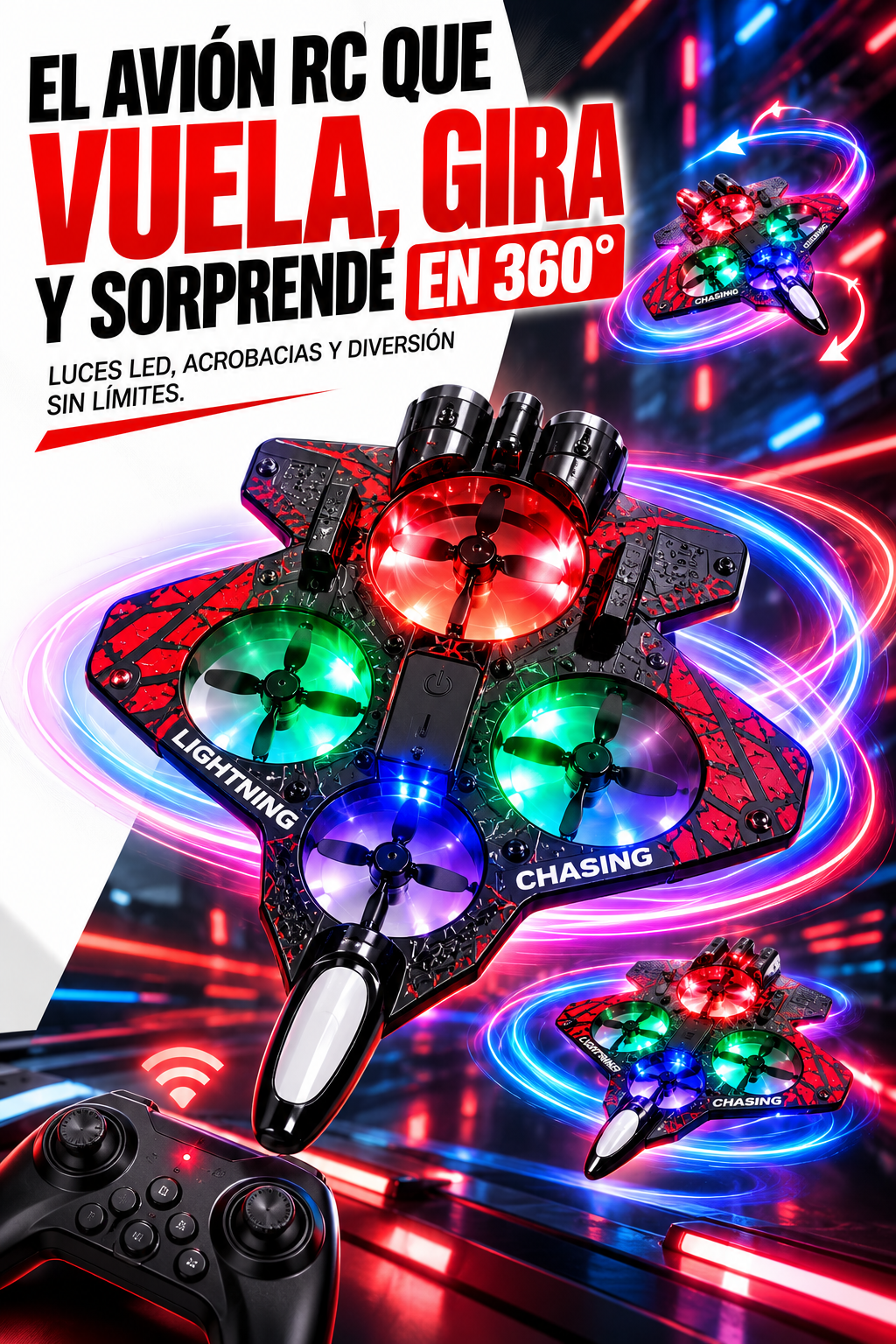 SkySpin 360° – Avión RC Volador